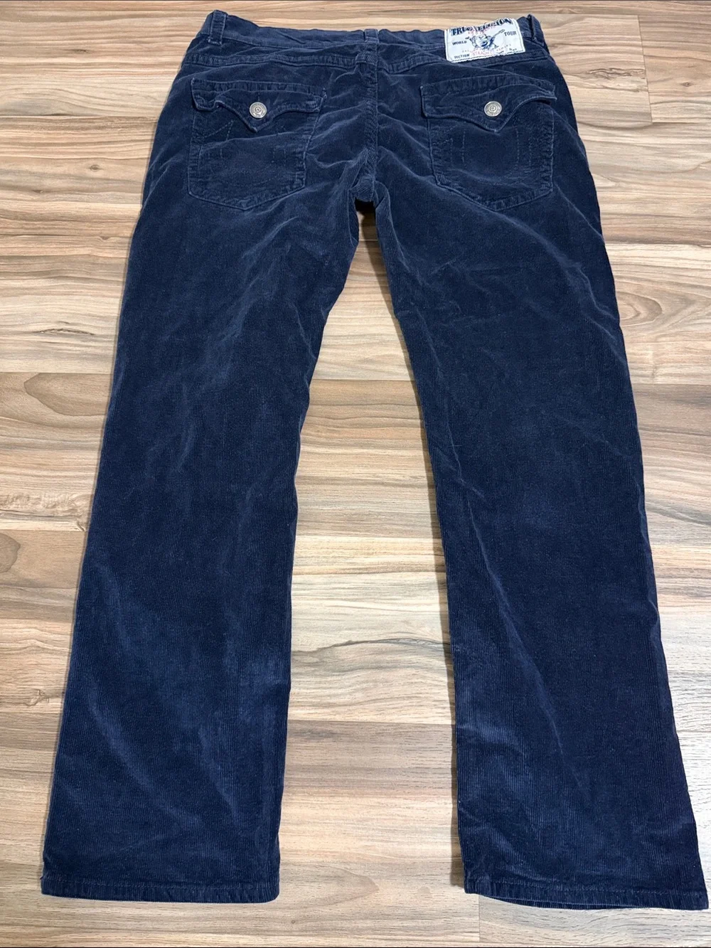 True Religion Jeans Mens Size 42 Navy Cotton Corduroy Straight Leg Classic